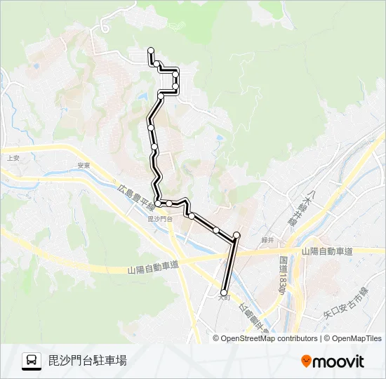 毘沙門台線 Bus Line Map