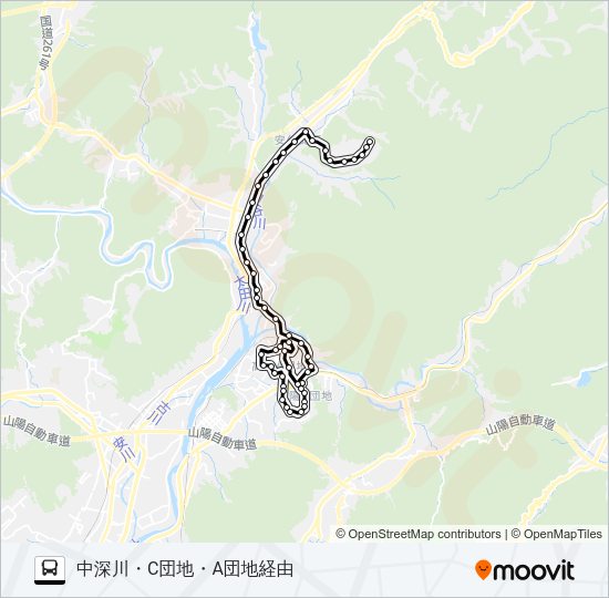 可部・深川線 Bus Line Map