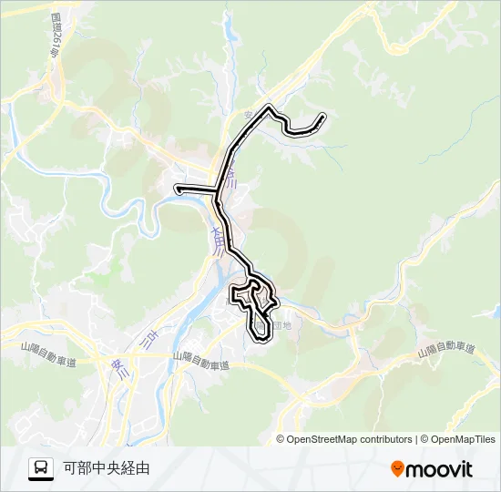 可部・深川線 Bus Line Map