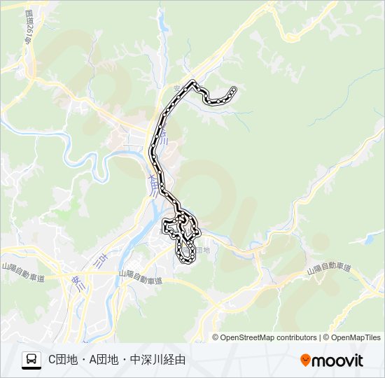 可部・深川線 Bus Line Map