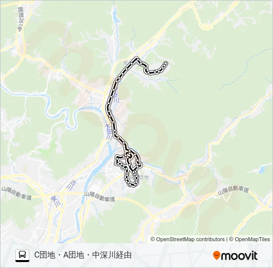 可部・深川線 Bus Line Map