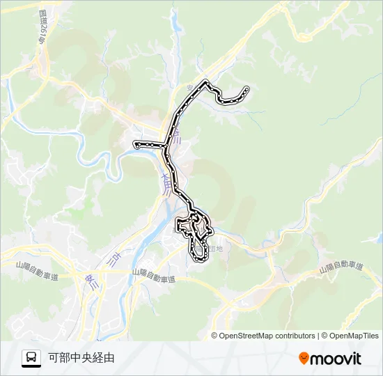 可部・深川線 バスの路線図