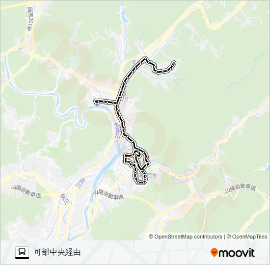 可部・深川線 バスの路線図