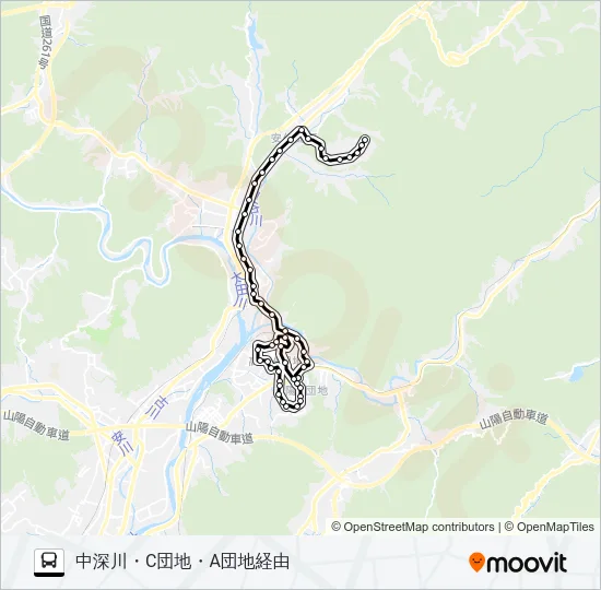可部・深川線 Bus Line Map