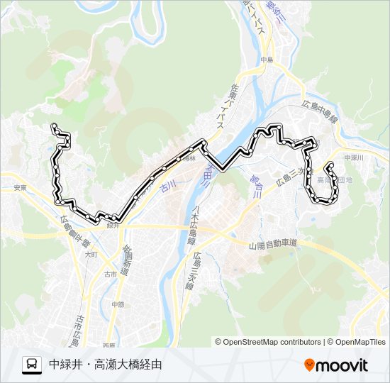 高陽・毘沙門台線 Bus Line Map