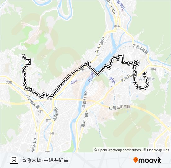 高陽・毘沙門台線 Bus Line Map