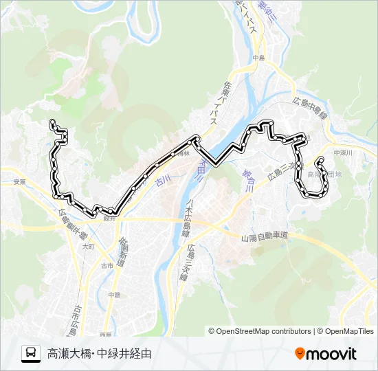 高陽・毘沙門台線 Bus Line Map