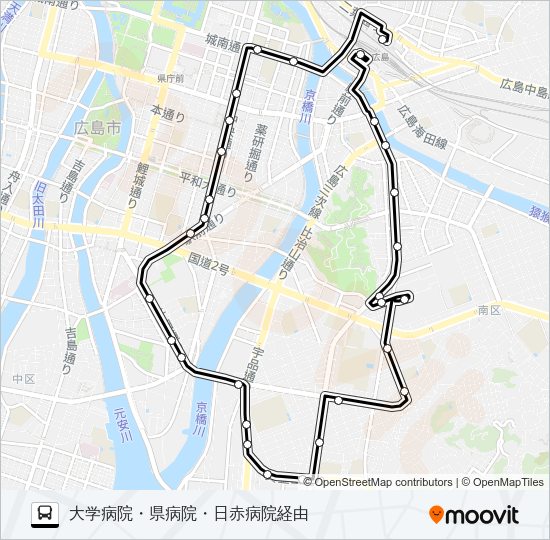 まちのわループ（右回り） Bus Line Map