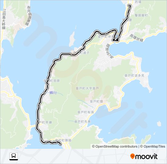 呉市生活バス 田原藤の脇線 Bus Line Map