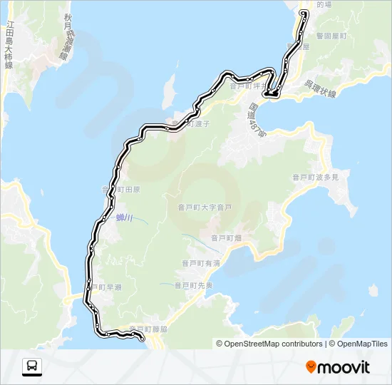 呉市生活バス 田原藤の脇線 Bus Line Map