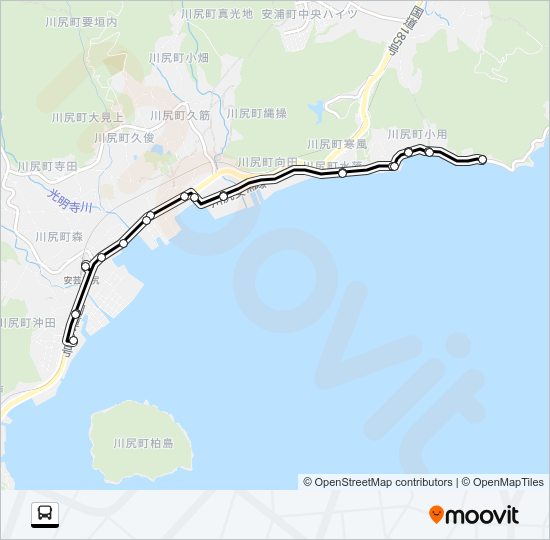 呉市生活バス 川尻地区生活バス Bus Line Map