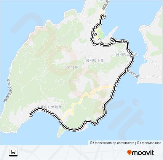 呉市生活バス 下蒲刈地区生活バス Bus Line Map