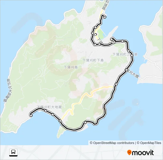 呉市生活バス 下蒲刈地区生活バス Bus Line Map