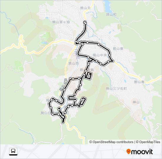 呉市生活バス 昭和循環線南コース Bus Line Map