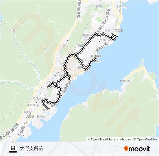 おおのハートバス Bus Line Map