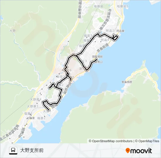 おおのハートバス Bus Line Map