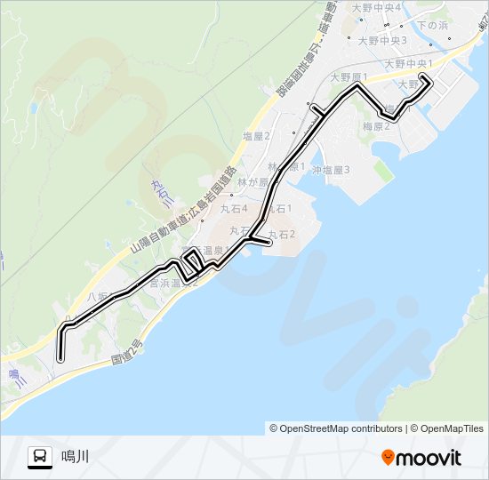 おおのハートバス Bus Line Map