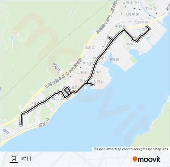 おおのハートバス Bus Line Map