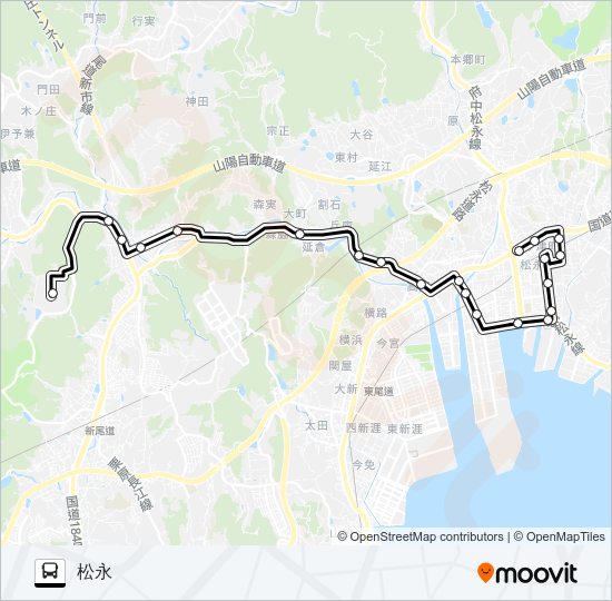 尾道工業団地線 Bus Line Map