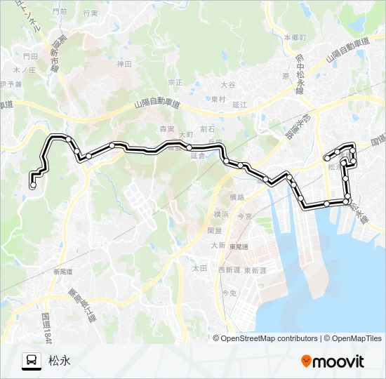 尾道工業団地線 バスの路線図