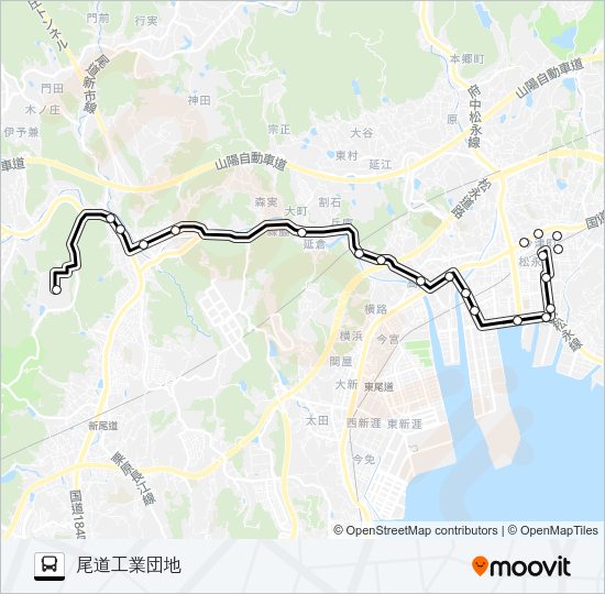 尾道工業団地線 Bus Line Map