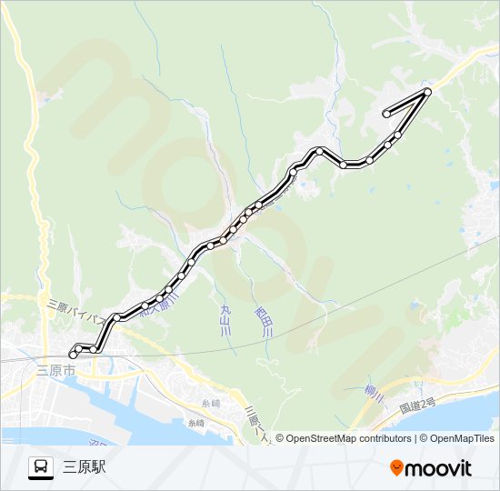 三原駅・如水館線(深線) Bus Line Map