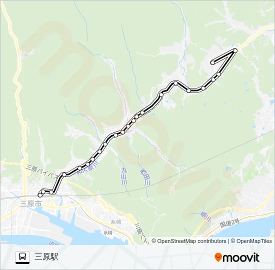 三原駅・如水館線(深線) Bus Line Map