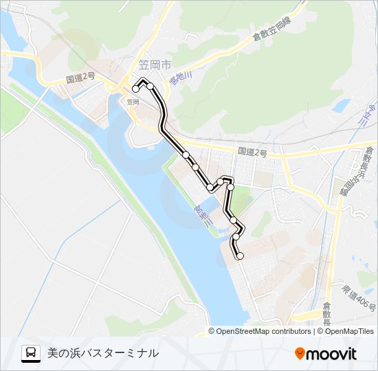 美の浜線 Bus Line Map