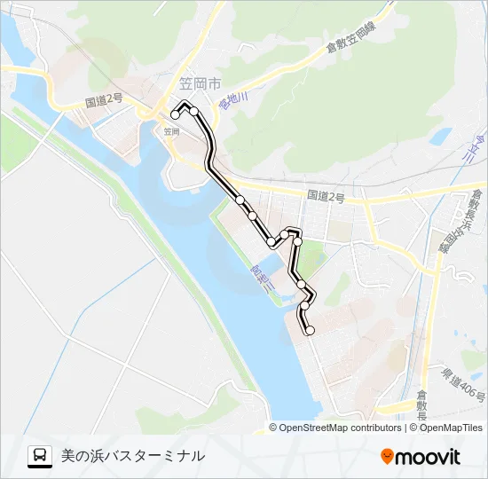 美の浜線 バスの路線図