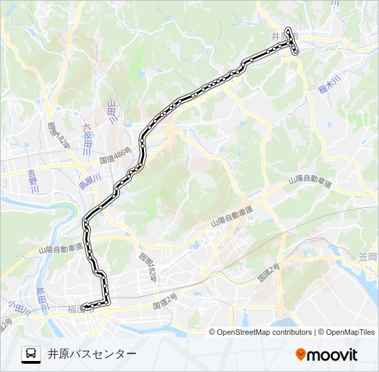 福山～井原線 Bus Line Map