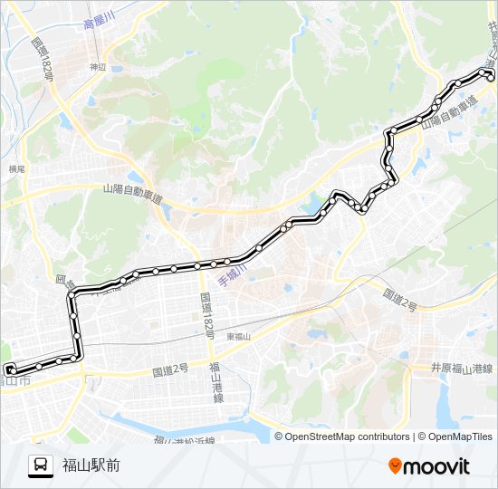 福山～篠坂線 Bus Line Map