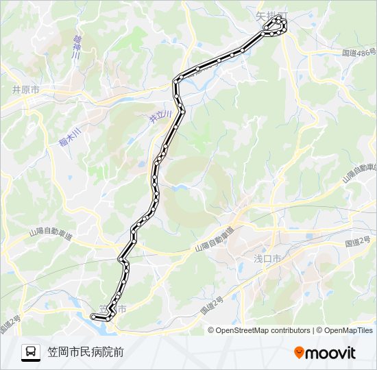 笠岡～矢掛線 Bus Line Map