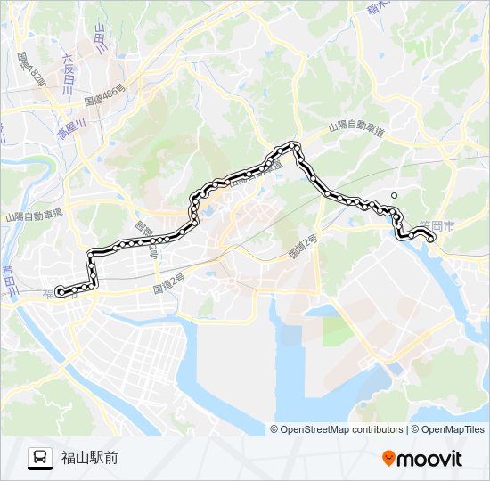 笠岡～福山線 Bus Line Map