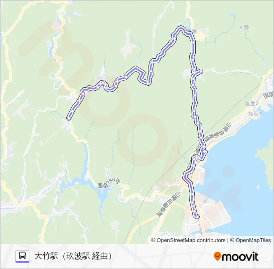 大竹・栗谷線 Bus Line Map