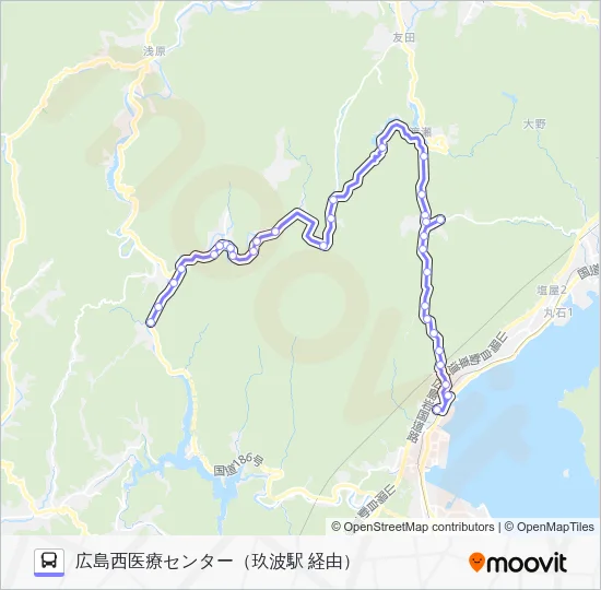 大竹・栗谷線 Bus Line Map