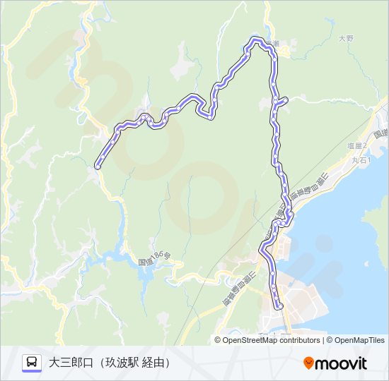 大竹・栗谷線 Bus Line Map