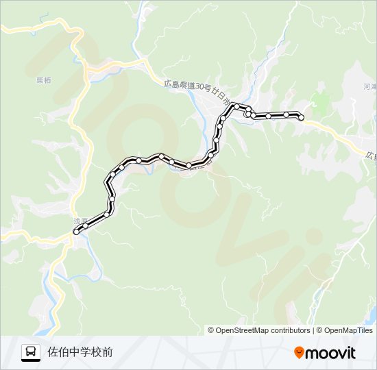 佐伯さくらバス 浅原線 Bus Line Map