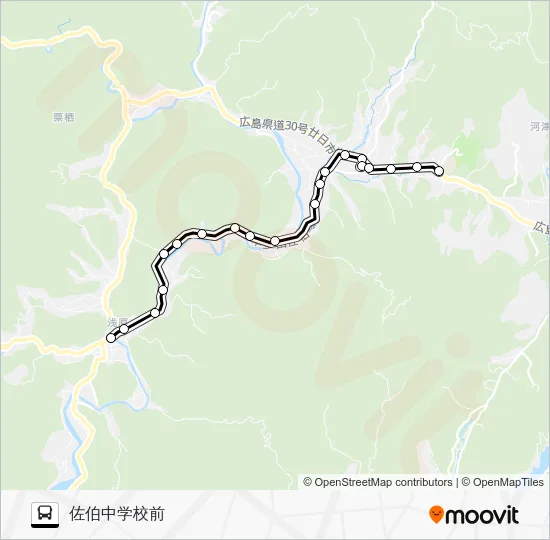 佐伯さくらバス 浅原線 バスの路線図