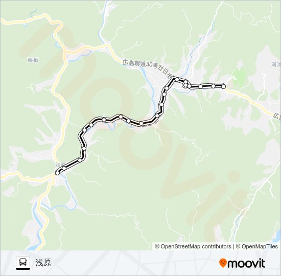 佐伯さくらバス 浅原線 Bus Line Map