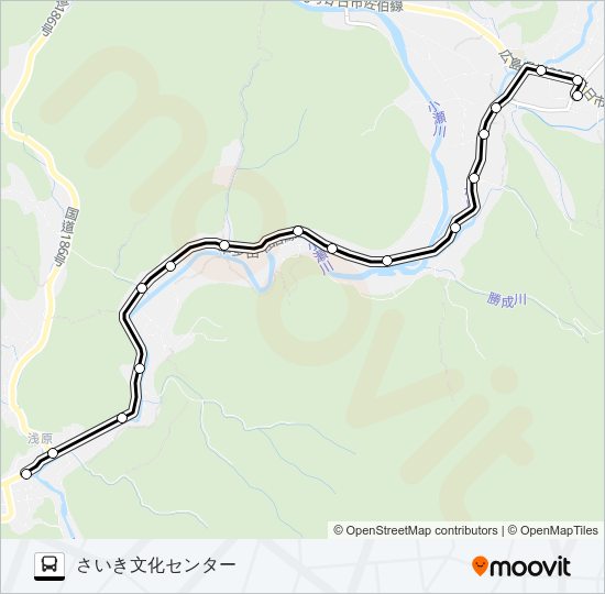 佐伯さくらバス 浅原線 Bus Line Map