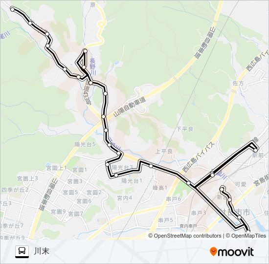 廿日市さくらバス 原ルート バスの路線図