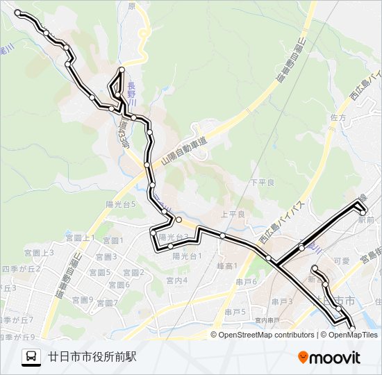 廿日市さくらバス 原ルート Bus Line Map
