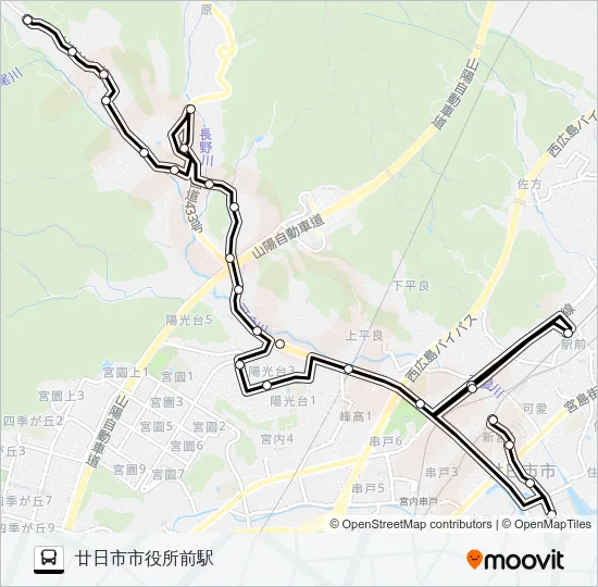 廿日市さくらバス 原ルート Bus Line Map
