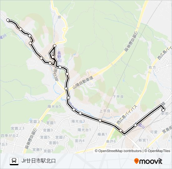 廿日市さくらバス 原ルート Bus Line Map