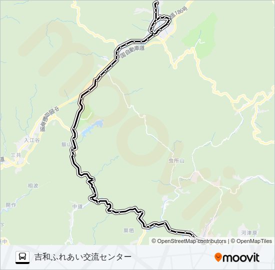 廿日市市さくらバス 吉和ルート Bus Line Map
