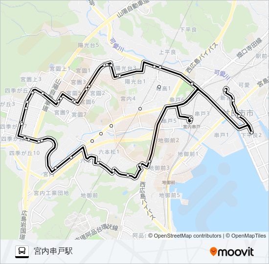 廿日市市さくらバス 宮内ルート Bus Line Map