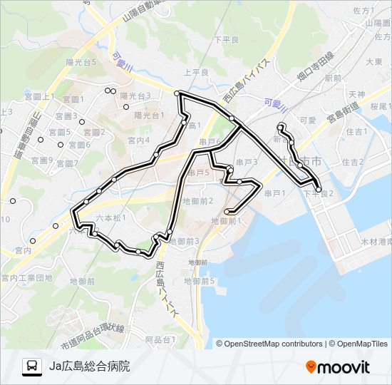 廿日市市さくらバス 宮内ルート Bus Line Map