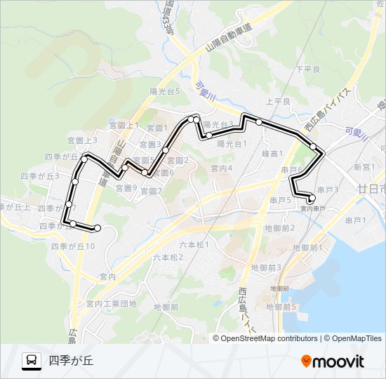 廿日市市さくらバス 宮内ルート Bus Line Map