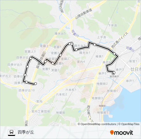 廿日市市さくらバス 宮内ルート Bus Line Map
