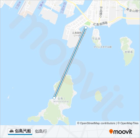 似島汽船 Ferry Line Map